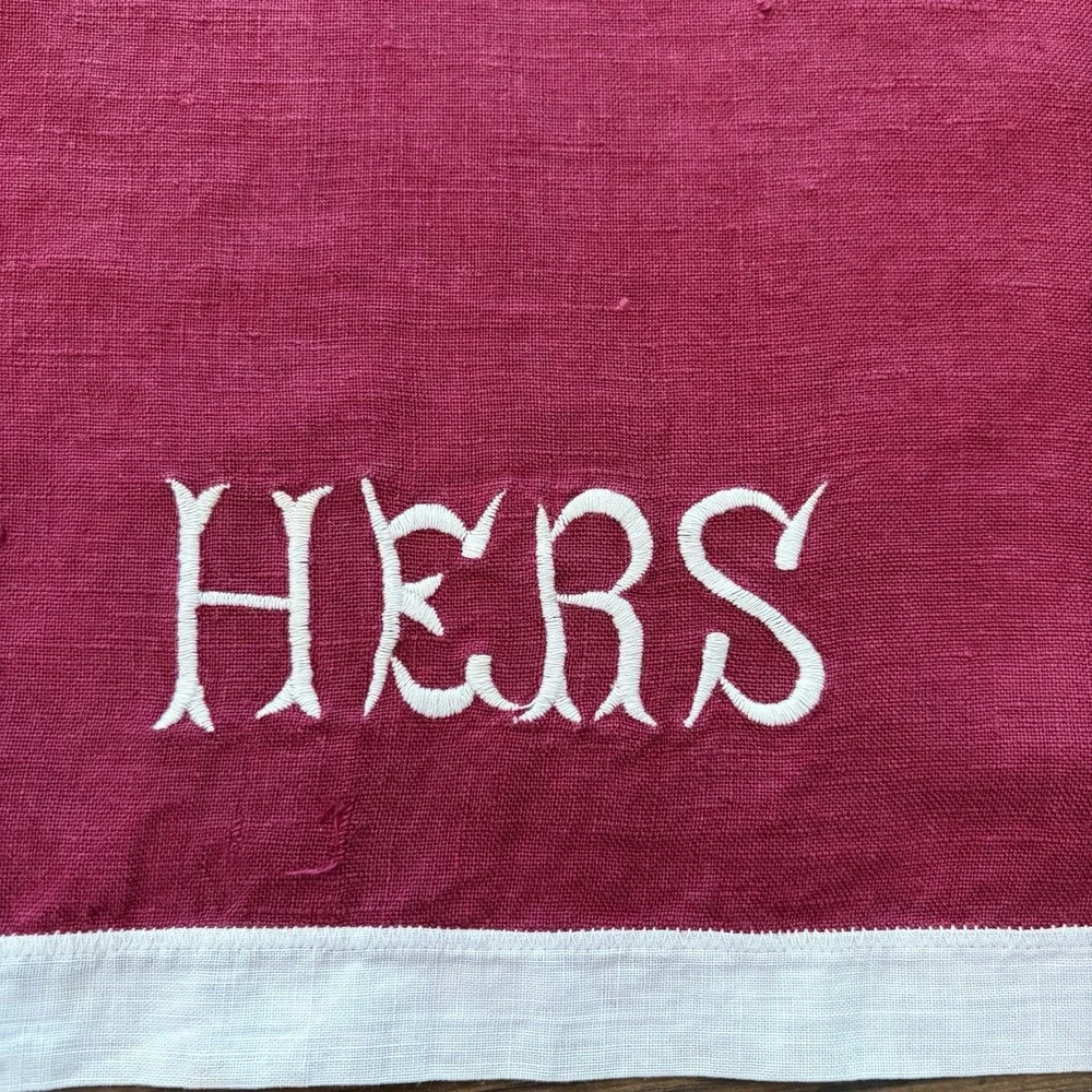 Vintage Burgundy Linen 